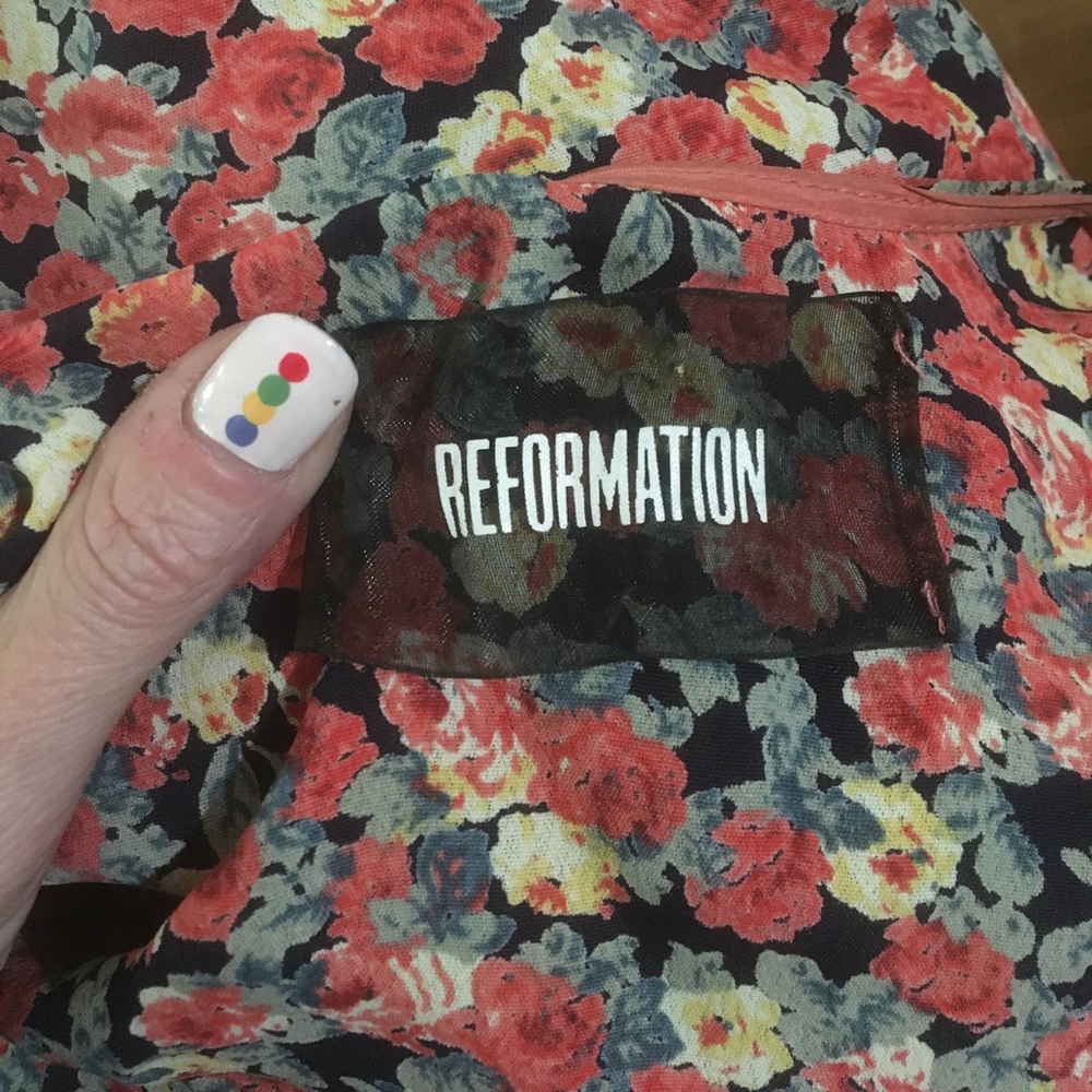 Reformation floral long sleeve mini dress